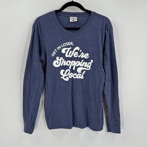 Jadelynn Brooke We're Shopping Local Long Sleeve V Neck Shirt Size Small